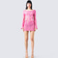 Mindy Pink Mini Dress model front