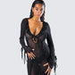 Florence Black Mesh Maxi Dress