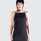 Birgit Black Rhinestone Top model front