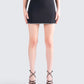 Birgit Black Rhinestone Mini Skirt model front
