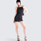 Birgit Black Rhinestone Mini Skirt