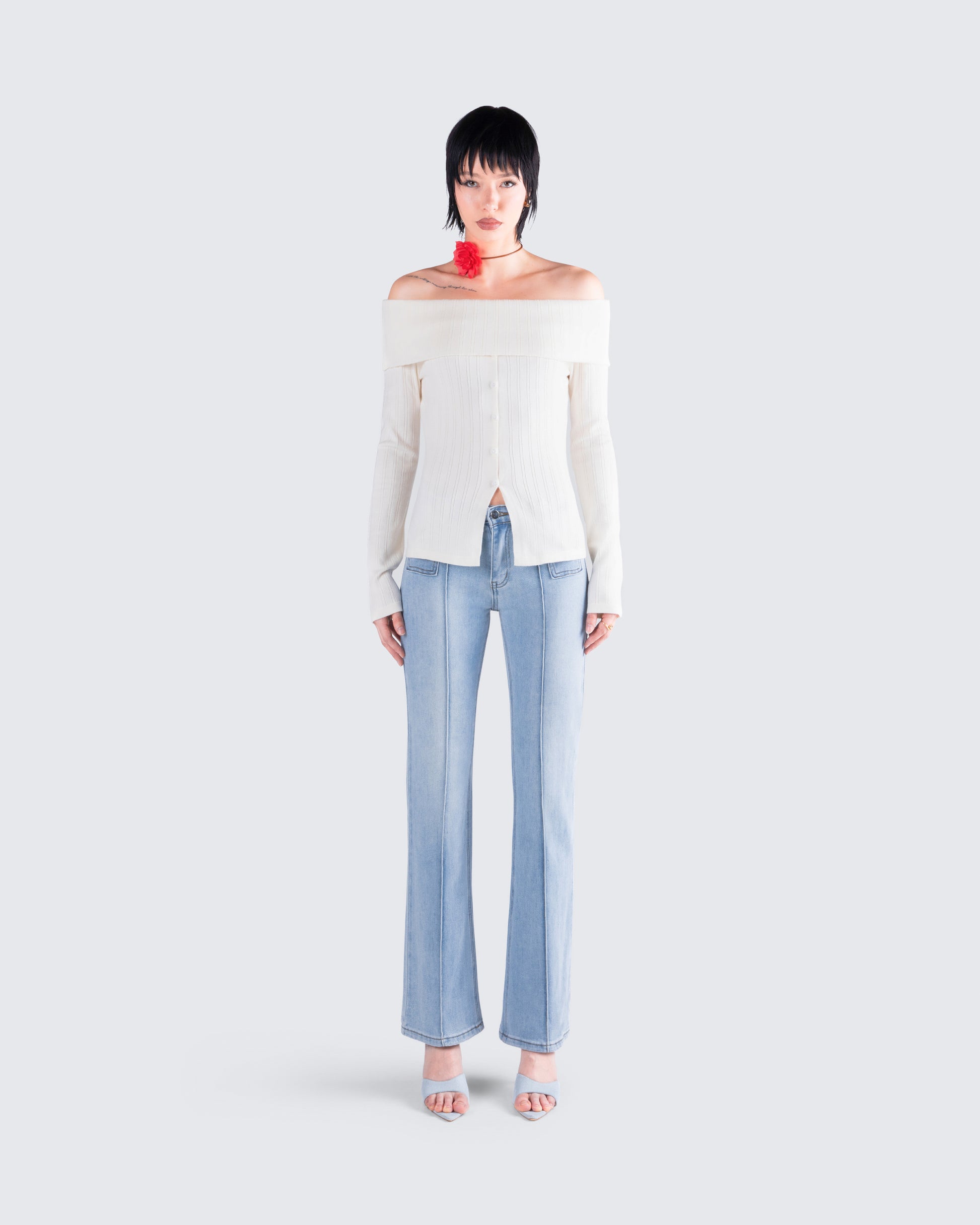 Zo Denim Set model front