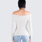 Zo Ivory Off Shoulder Sweater Top