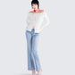 Zo Ivory Off Shoulder Sweater Top