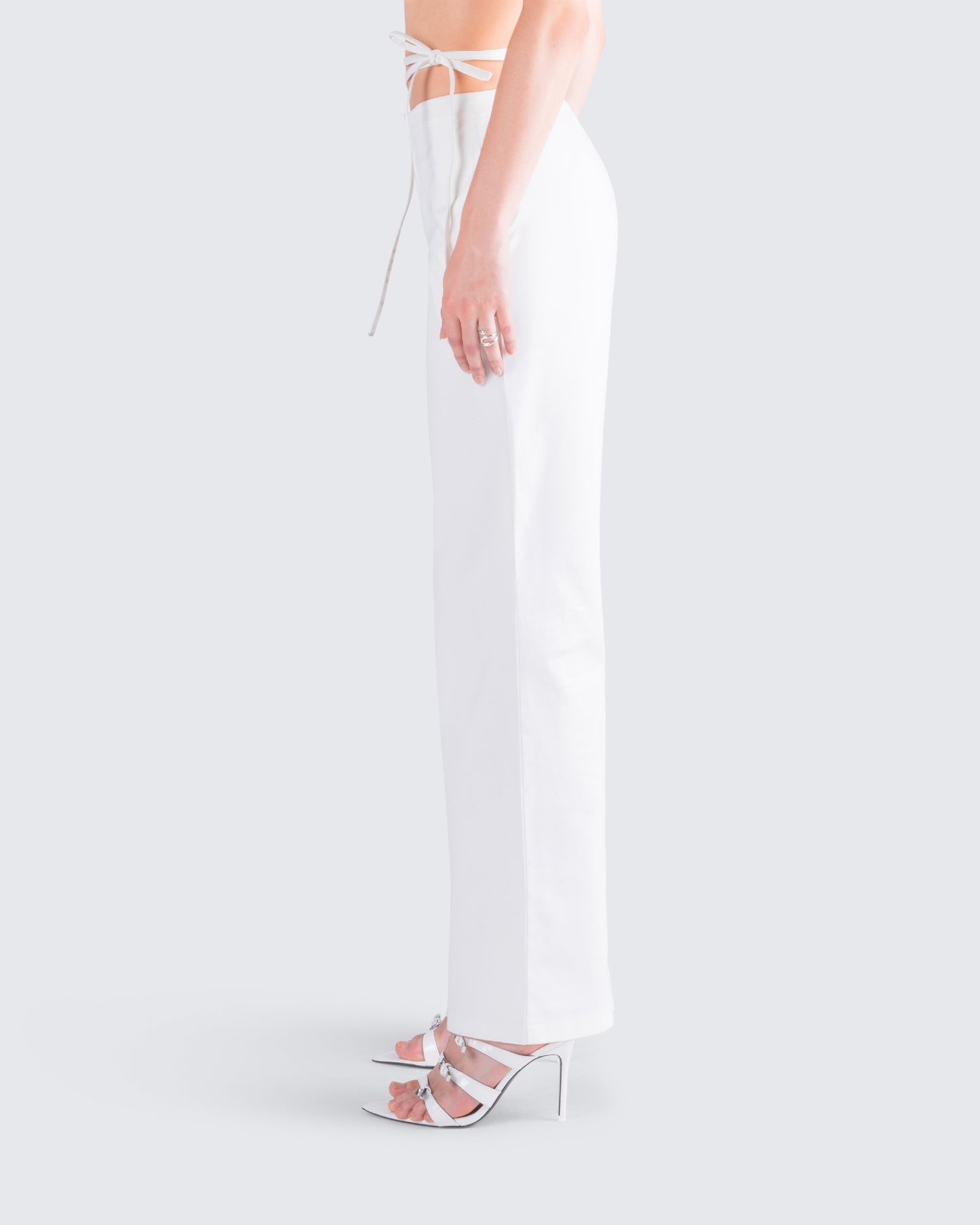 Bessie Ivory Low Rise Tie Pant