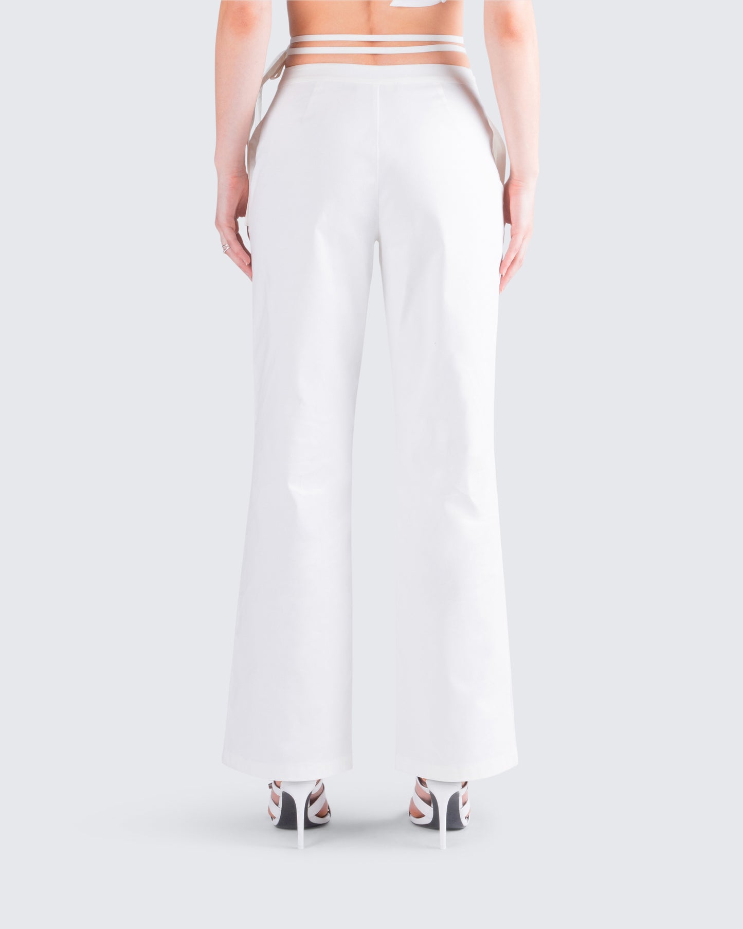 Bessie Ivory Low Rise Tie Pant