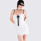 Daisy White Lace Floral Mini Dress