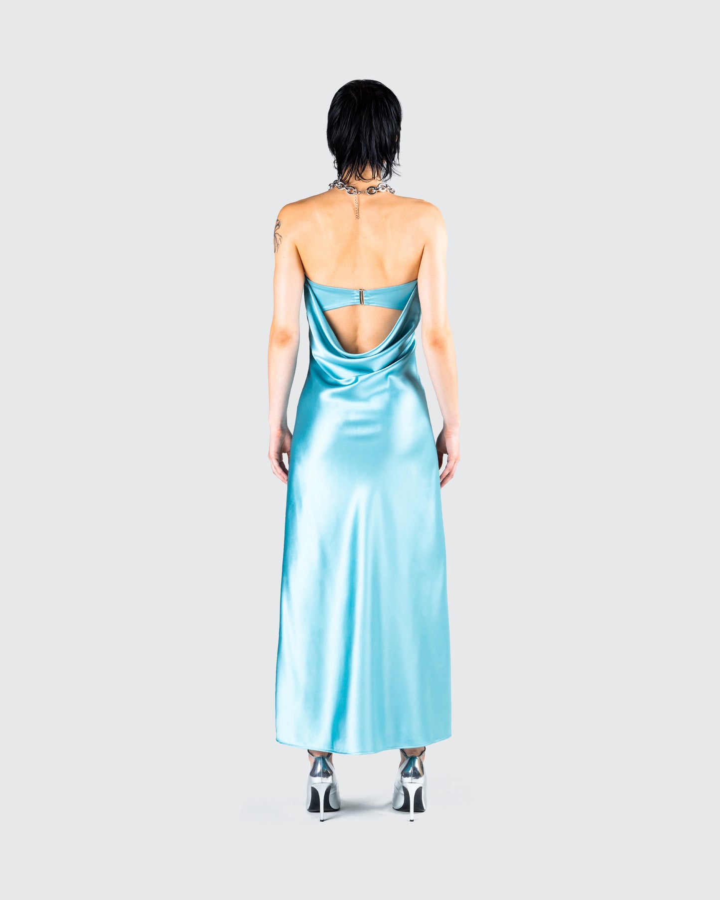 Jayden Aqua Strapless Dress