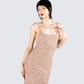 Lan Nude Rhinestone Maxi Dress