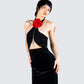 Nala Black Rhinestone Velvet Gown