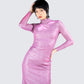 Sy Pink Shimmer Knit Maxi Dress