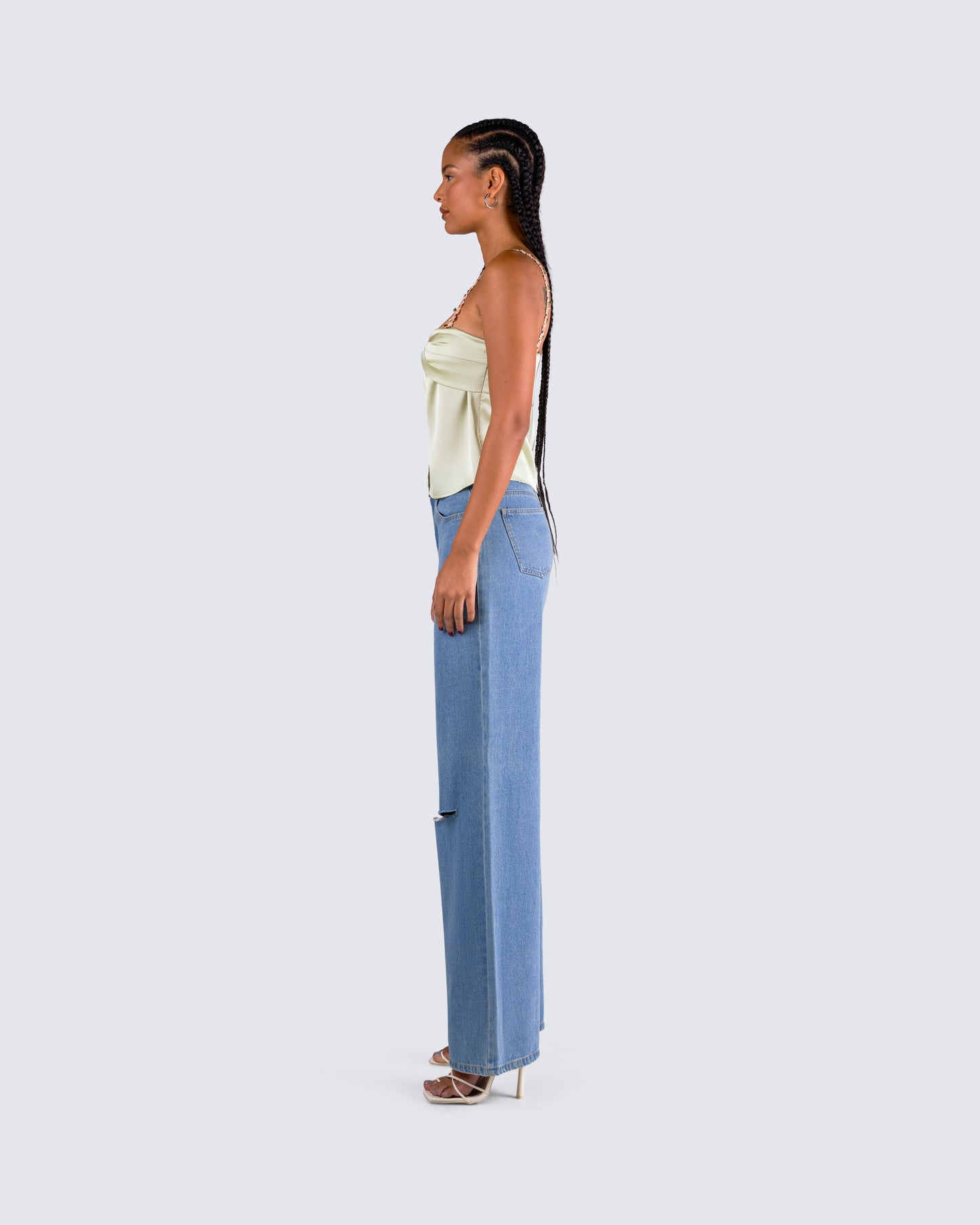 Rosella Olive Satin Twist Top