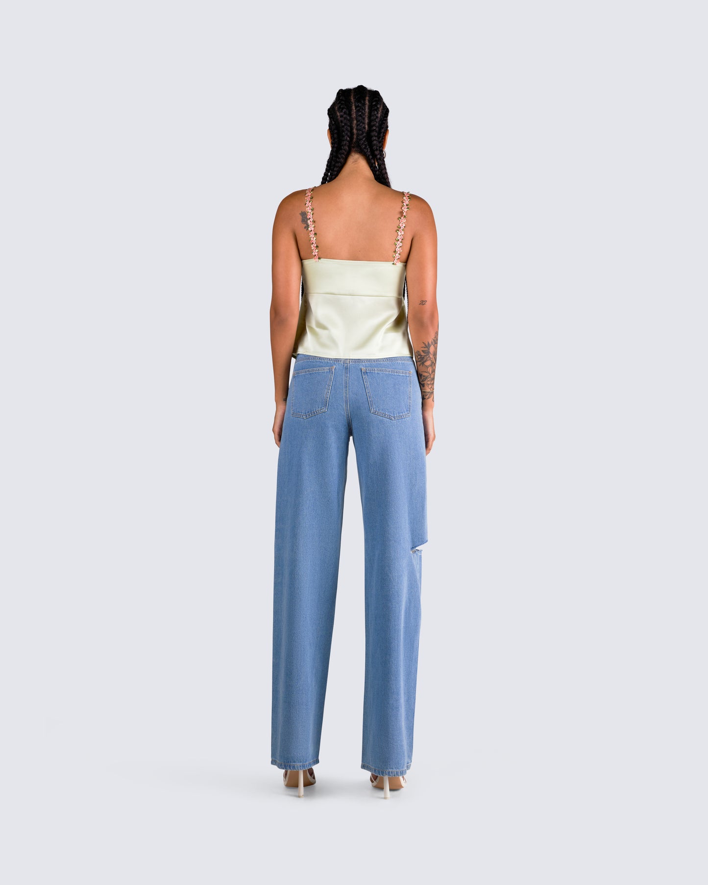 Rosella Olive Satin Twist Top