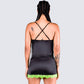 Nadya Black Satin Cami Top