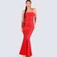 Numa Red Rhinestone Gown