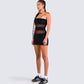 Issa Black Tiered Mini Dress