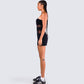 Issa Black Tiered Mini Dress