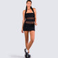 Issa Black Tiered Mini Dress