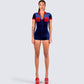 Johana Multi Velvet Mini Romper model front