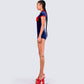 Johana Multi Velvet Mini Romper