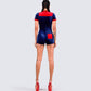 Johana Multi Velvet Mini Romper
