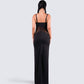 Tahlia Black Rhinestone Maxi Dress