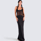 Tahlia Black Rhinestone Maxi Dress