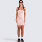 Lou Pink Stripe Mini Sweater Dress model front