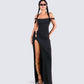 Janine Black Cut Out Maxi Dress