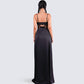 Mei Black Lace Insert Maxi Dress