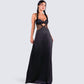 Mei Black Lace Insert Maxi Dress