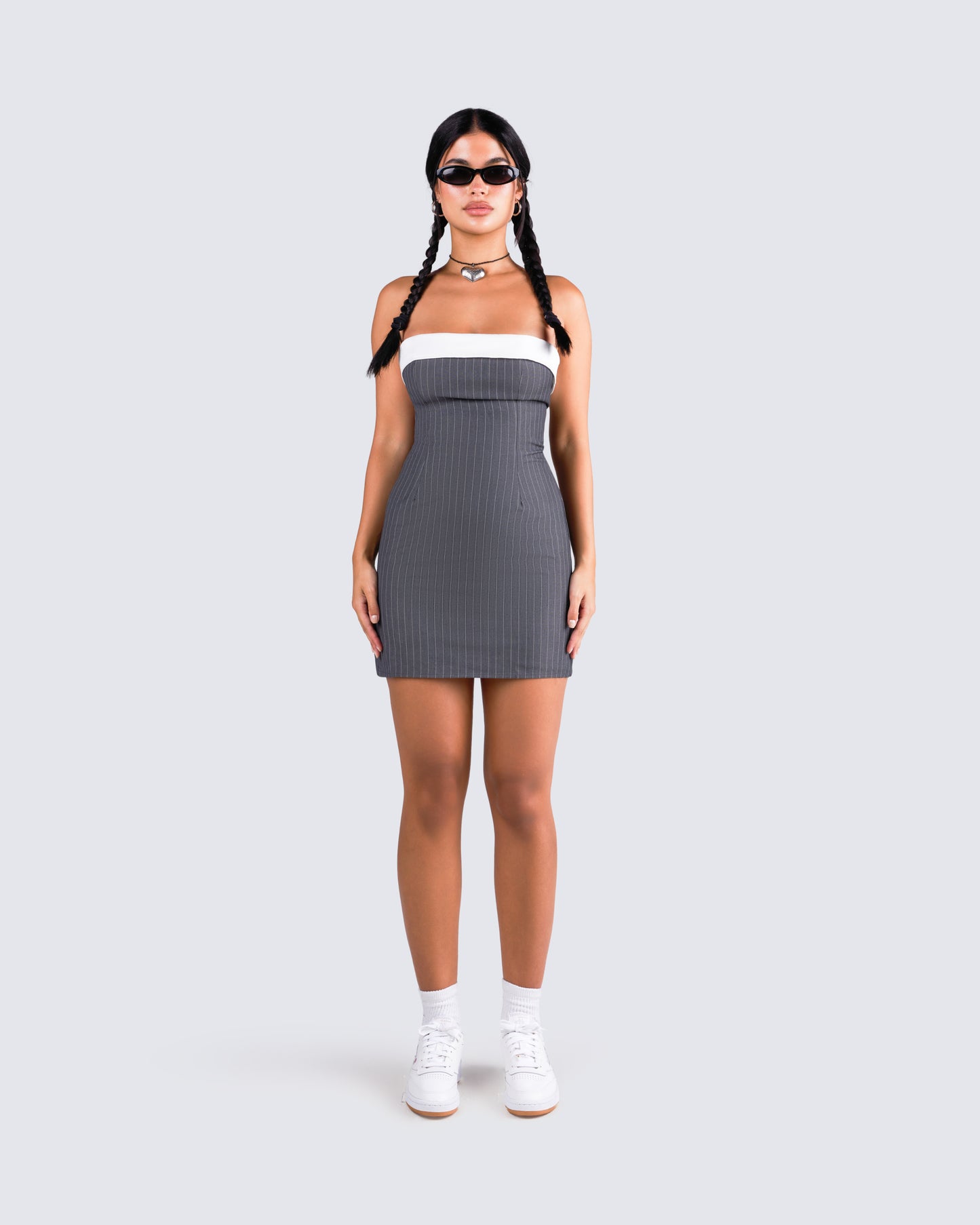 Fernanda Multi Stripe Mini Dress model front