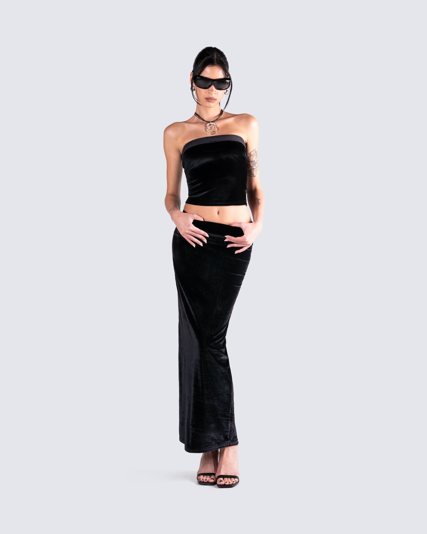Ayla Black Velvet Tube Top