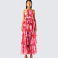 Caprice Pink Floral Maxi Dress model front