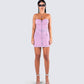 Malena Pink Denim Mini Dress model front