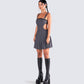 Samus Grey Pinstripe Mini Dress