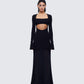 Eda Black Bandeau Maxi Dress model front