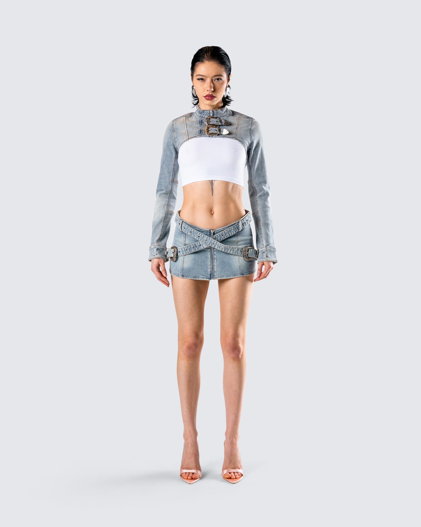 Eirene Denim Set model front