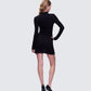 Eithne Black Rib Eyelet Front Mini Dress