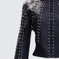 Eleri Black Vegan Leather Studded Jacket