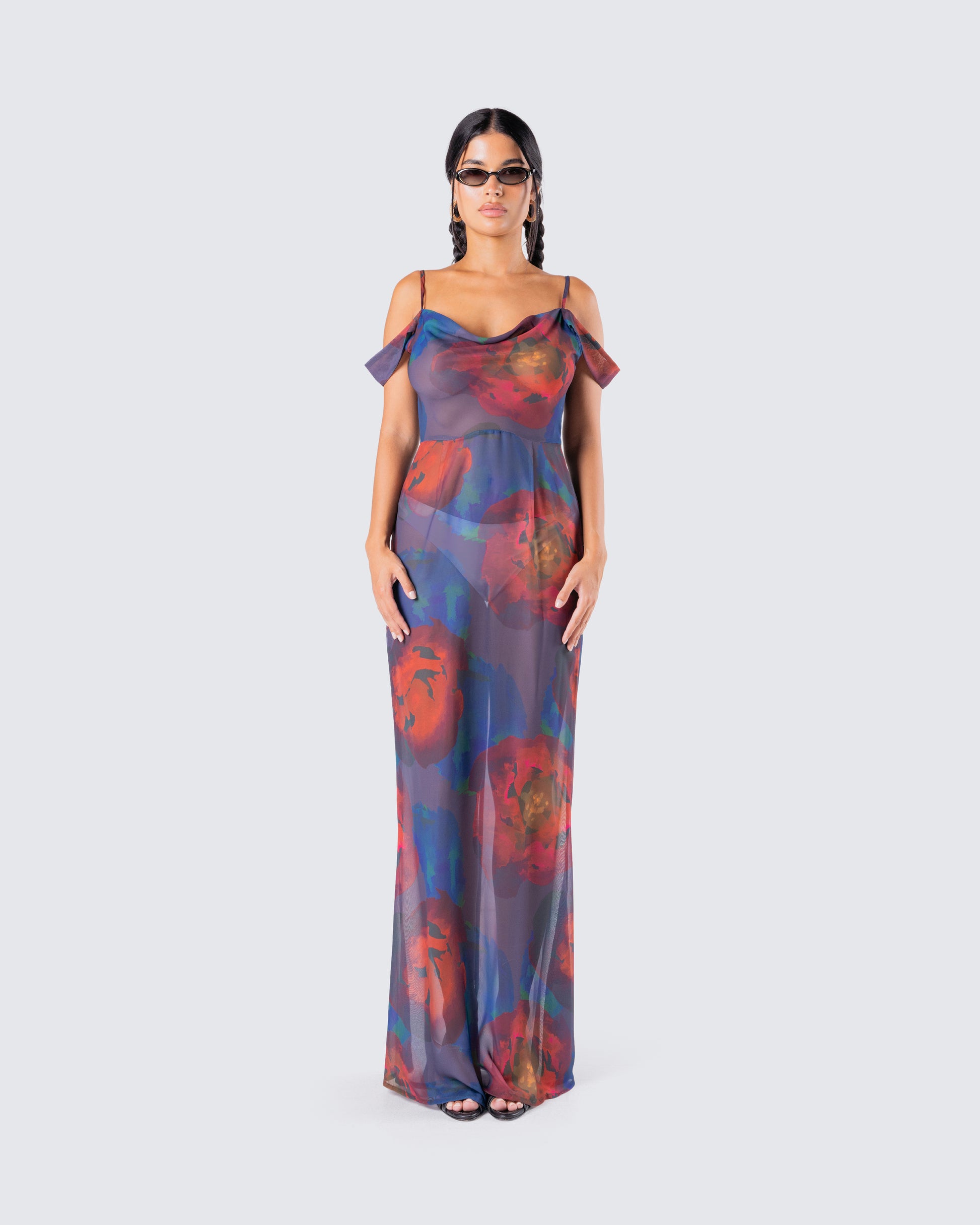 Elizabeth Floral Print Dress model front