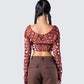 Ellery Maroon Crochet Top