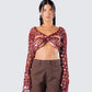 Ellery Maroon Crochet Top