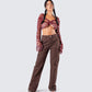 Ellery Maroon Crochet Top