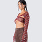 Ellery Maroon Crochet Top