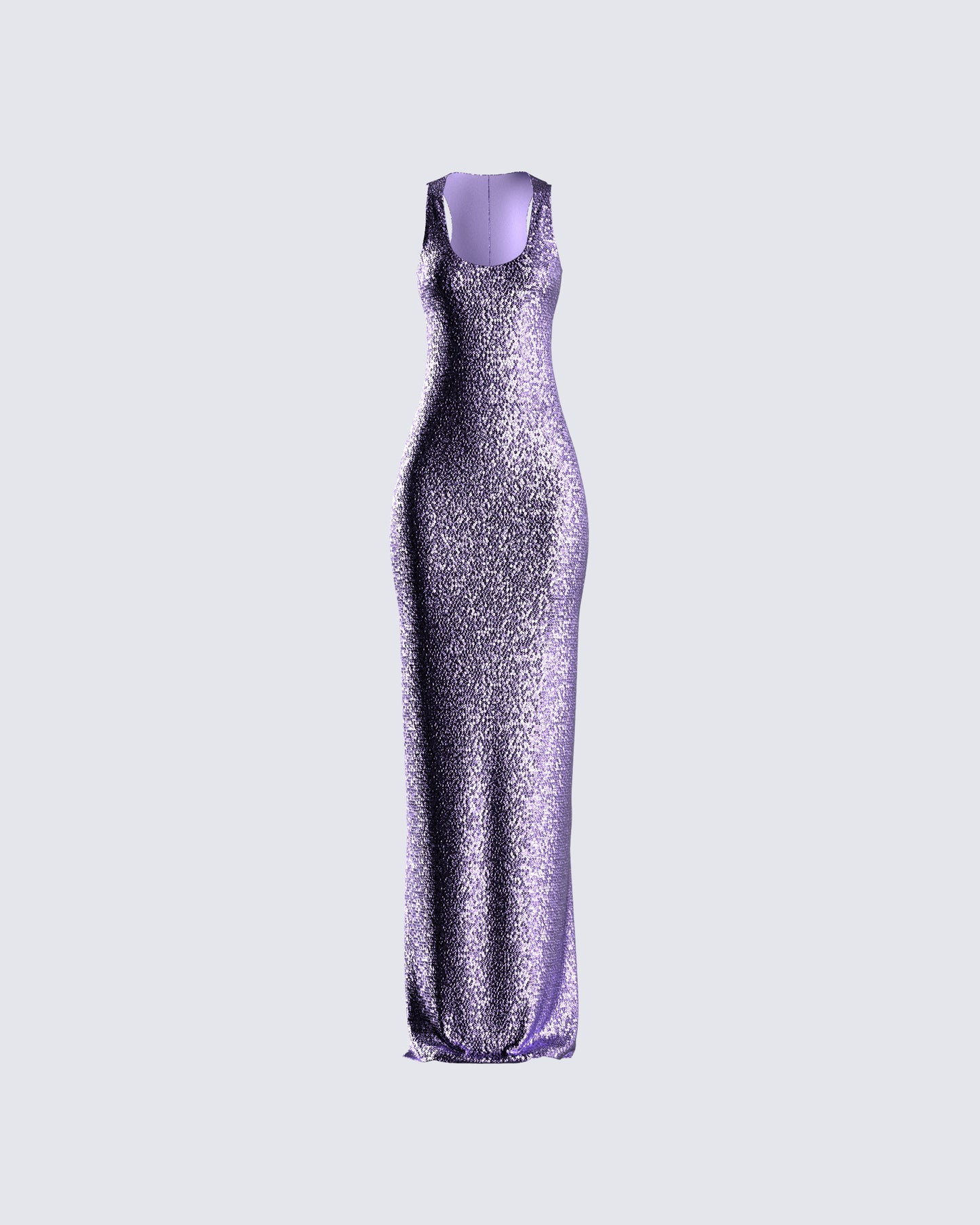 Elsa Lilac Sequin Sleeveless Gown 3d product front