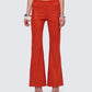 Emi Two Tone Orange Faux Suede Pant model front