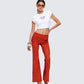Emi Two Tone Orange Faux Suede Pant