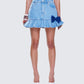 Emogen Pleated Denim Mini Skirt model front