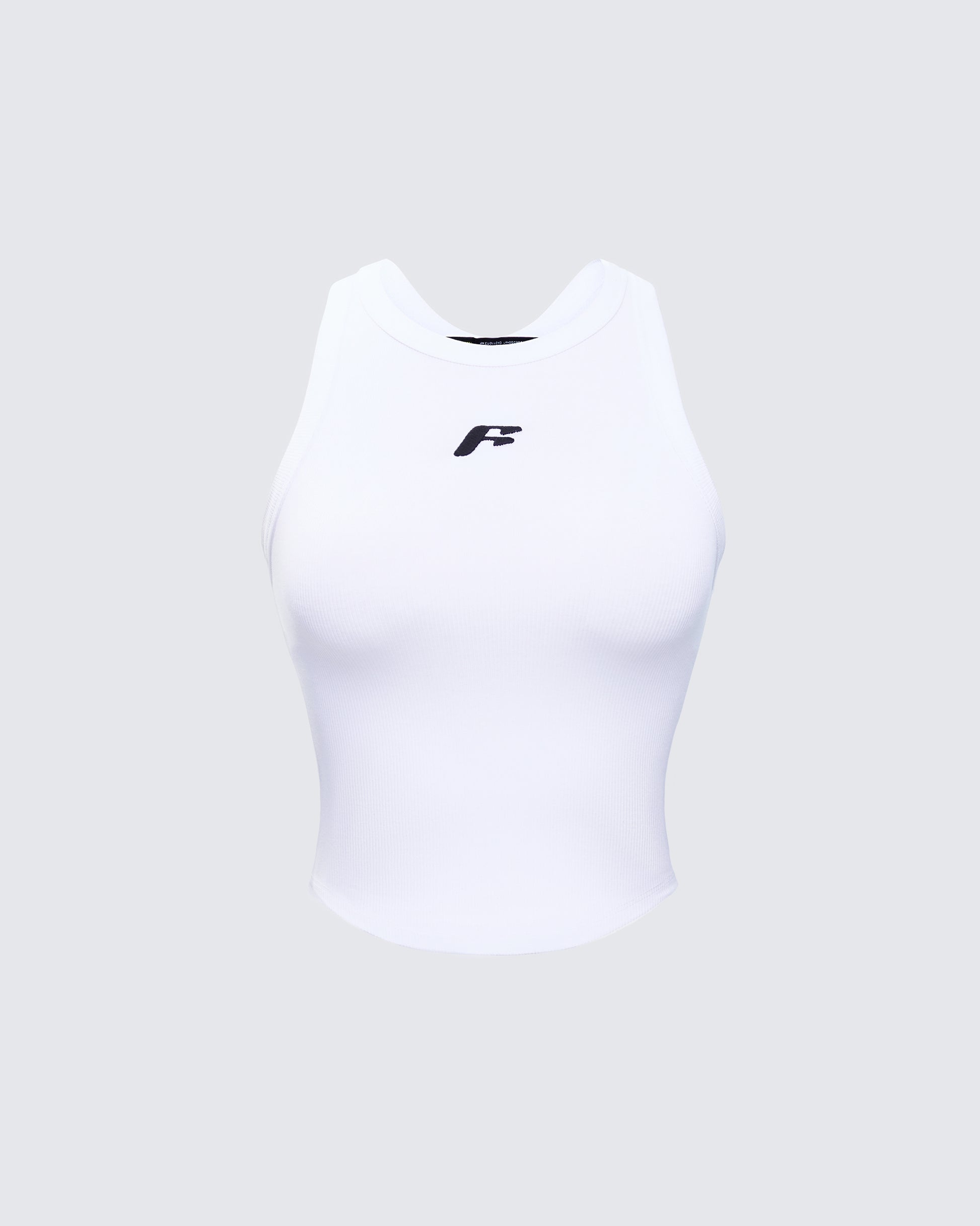 Enid White Scoop Hem Tank Top product front